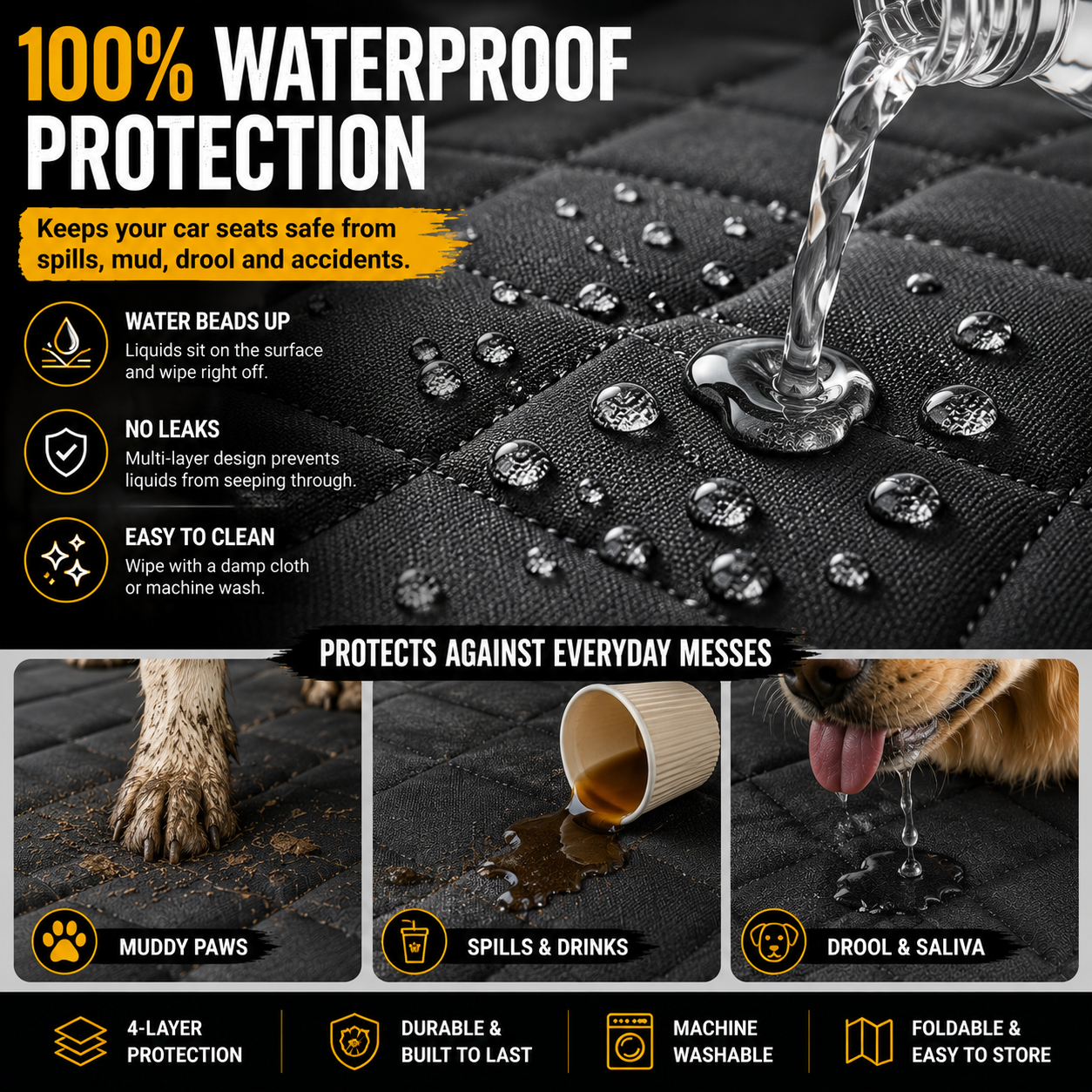 Waterproof Dog Car Seat Cover
