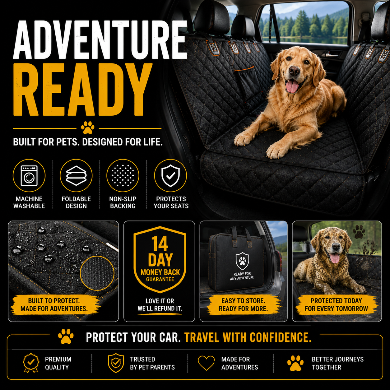 Waterproof Dog Car Seat Cover