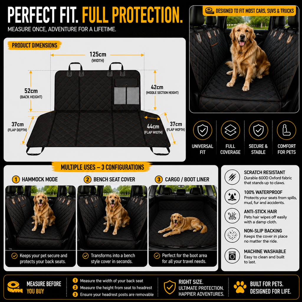Waterproof Dog Car Seat Cover